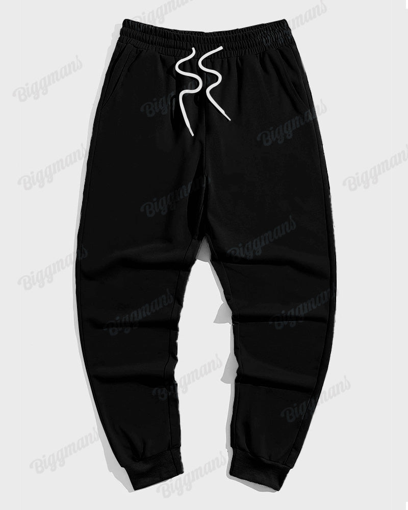 Men's Big & Tall Casual Hip Hop No Limit  Black Graphic Hoodie Two-Piece Set