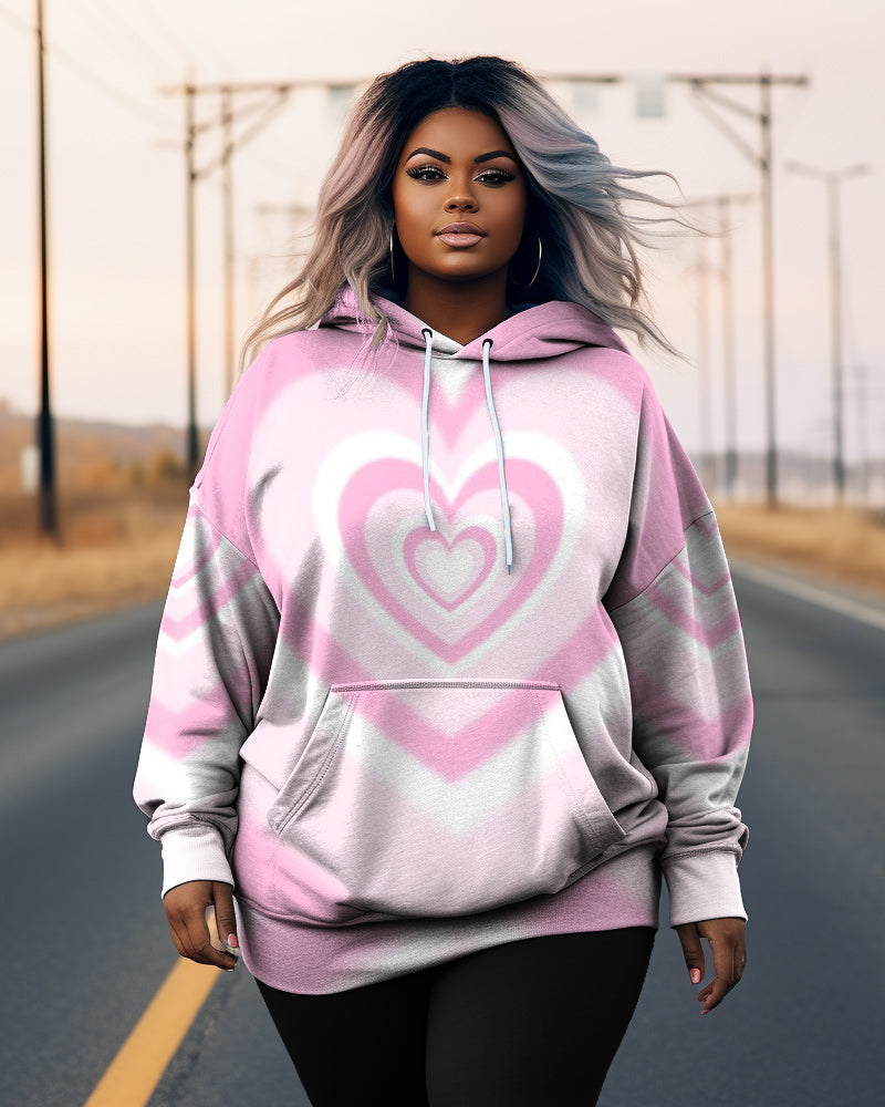 Women's Big and Tall Heartbeat Long Sleeve Hoodie