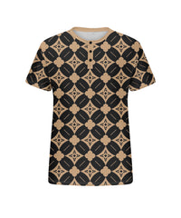 Men's Plus Size Daily Casual Khachi Geometric Diamond Print Henry Collar Button Short Sleeve T-Shirt