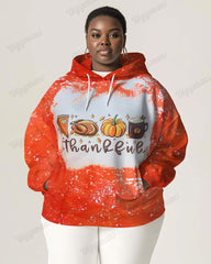 Women's Plus Size Pumpkin World Print Hoodie