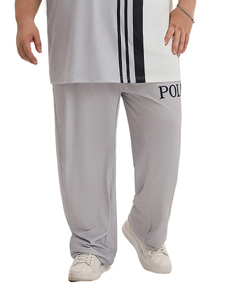 Men's Big & Tall White & Grey Colorblock Short-sleeved T-shirt Trousers Set