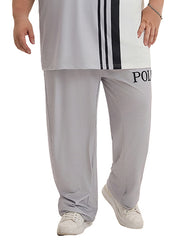 Men's Big & Tall White & Grey Colorblock Short-sleeved T-shirt Trousers Set
