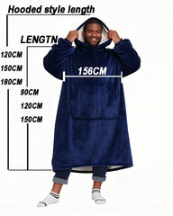 Long Lazy Pullover TV Blanket Flannel Hooded Pajamas