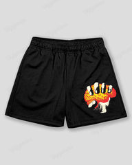 Big & Tall Men's Graffiti Brain Finger Print Sports Mesh Quick-Drying Shorts