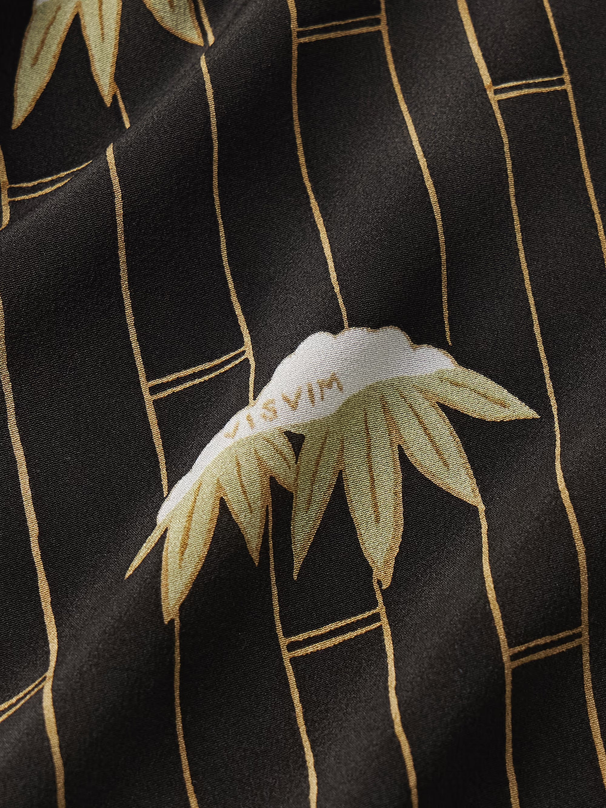 Big & Tall Men's Daily Leisure. High-grade Irregular Bamboo Forest Printed Shirt Shorts Suit