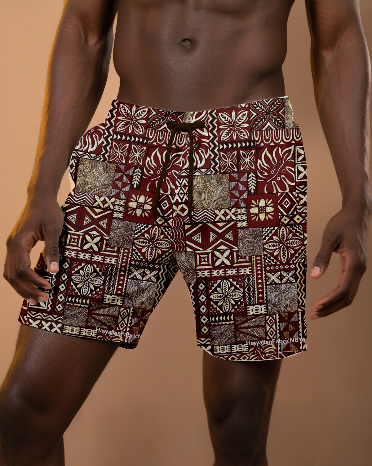Big & Tall Men's Daily Leisure Hawaii. Totem Print Casual Shorts