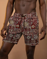 Big & Tall Men's Daily Leisure Hawaii. Totem Print Casual Shorts