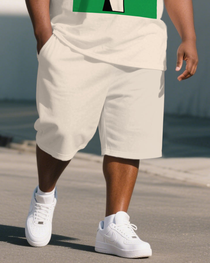 Big Men's Comic Style Fist Juneteenth Theme 2- Piece Short Sleeve T-Shirt & Shorts Suit