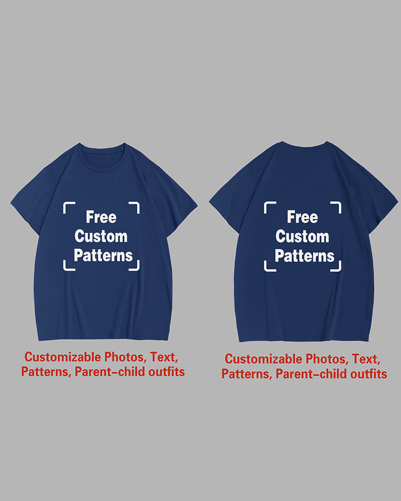 Customized Plus Size T-shirt (You Can Upload Pictures, Text, Logo, Etc. To Customize Your Interesting T-shirt)