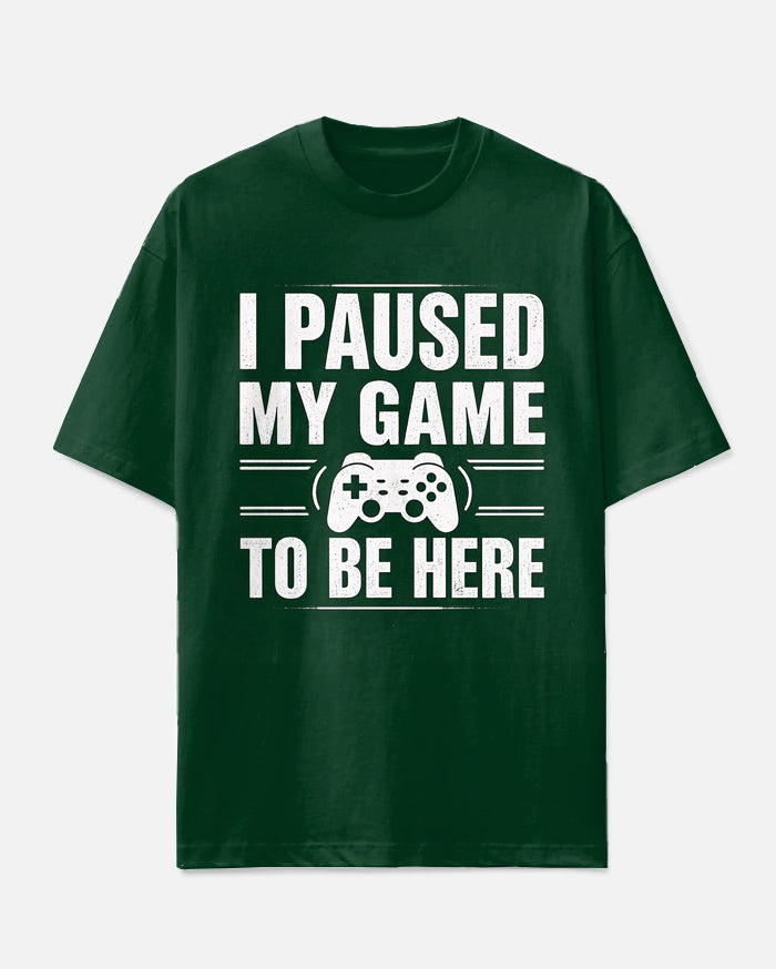 Men's Casual Fashion Game Theme Saying Gamepad Printed Big & Tall Short Sleeve T-shirt