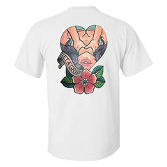 Men's Plus Size Street Fashion Get A Grip Floral Women Print Round Neck Short Sleeve T-Shirt