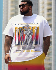 Gradient Letter Personalized Patchwork Printed Large Men's Set