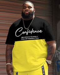 Street Casual Contrast Confidence Letter Print Large Men's Suit