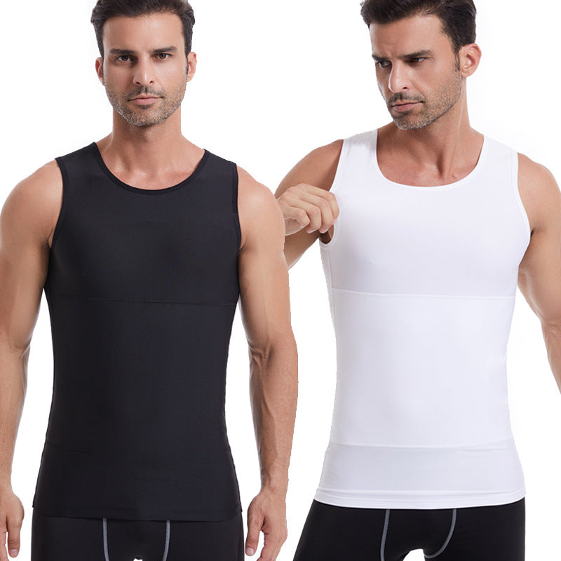 L-4XL Big & Tall Men's Abdominal And Chest Vest | Body Shaping Underwear Compression Vest |