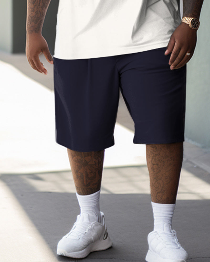 Men's Plus Size Color Matching POLD Two-Piece Set