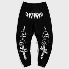 Street Style Big & Tall Men's Casual Skull Graffiti Vintage Trousers
