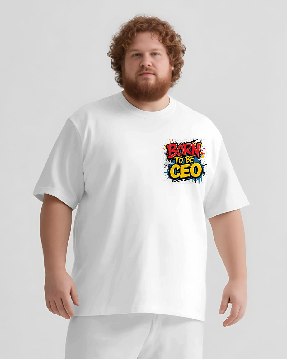 BORN TO BE CEO Slogan T-shirt Set