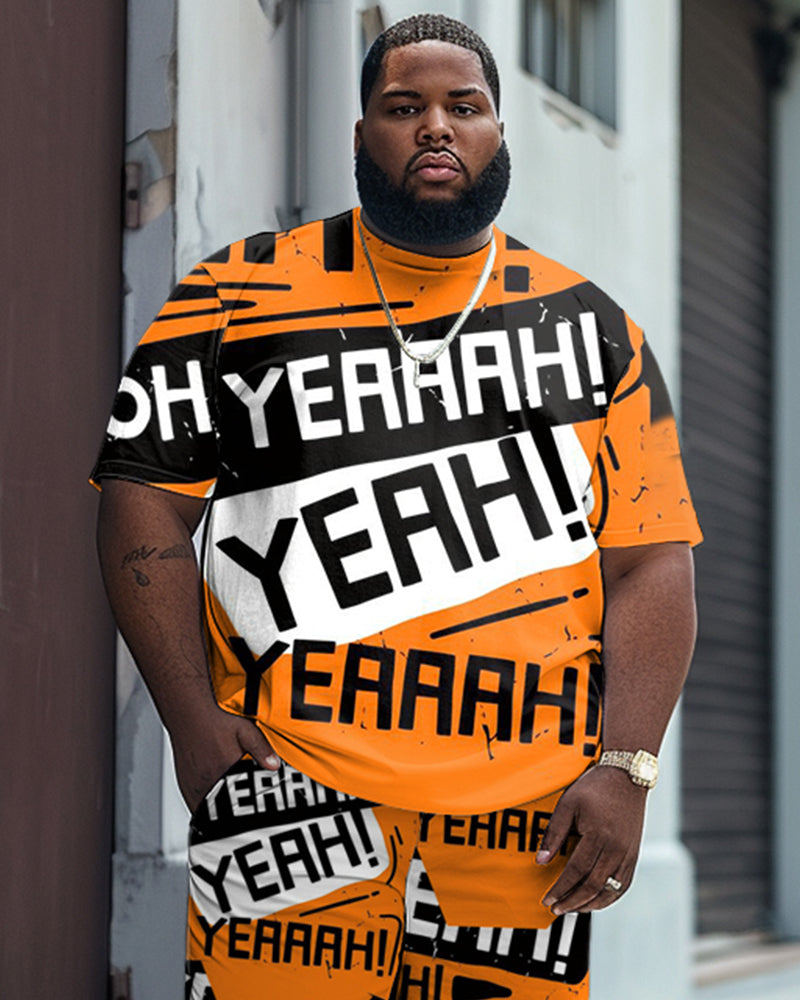 Oh, Yeah! Colorblock Personalized Print Large Men's Suit