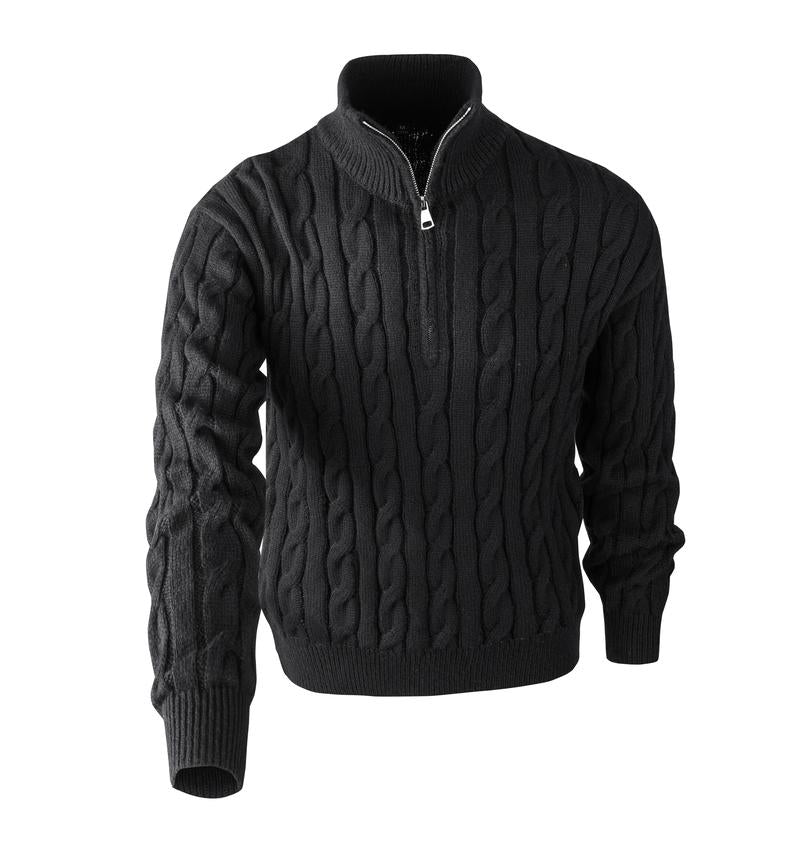 🔥Christmas 50% Off Exclusive ✨Men's solid color zipper sweater, fashionable knit long sleeved