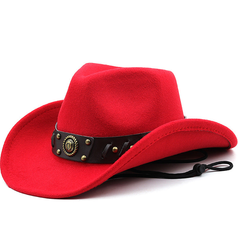 Multicolor Bull Head Western Cowboy Hat Fur Jazz Topper