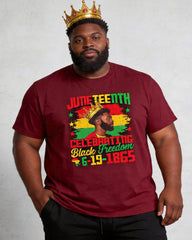Big & Tall Men's Juneteenth 1865 Black Crown Head Printed Crewneck Short Sleeve T-Shirt