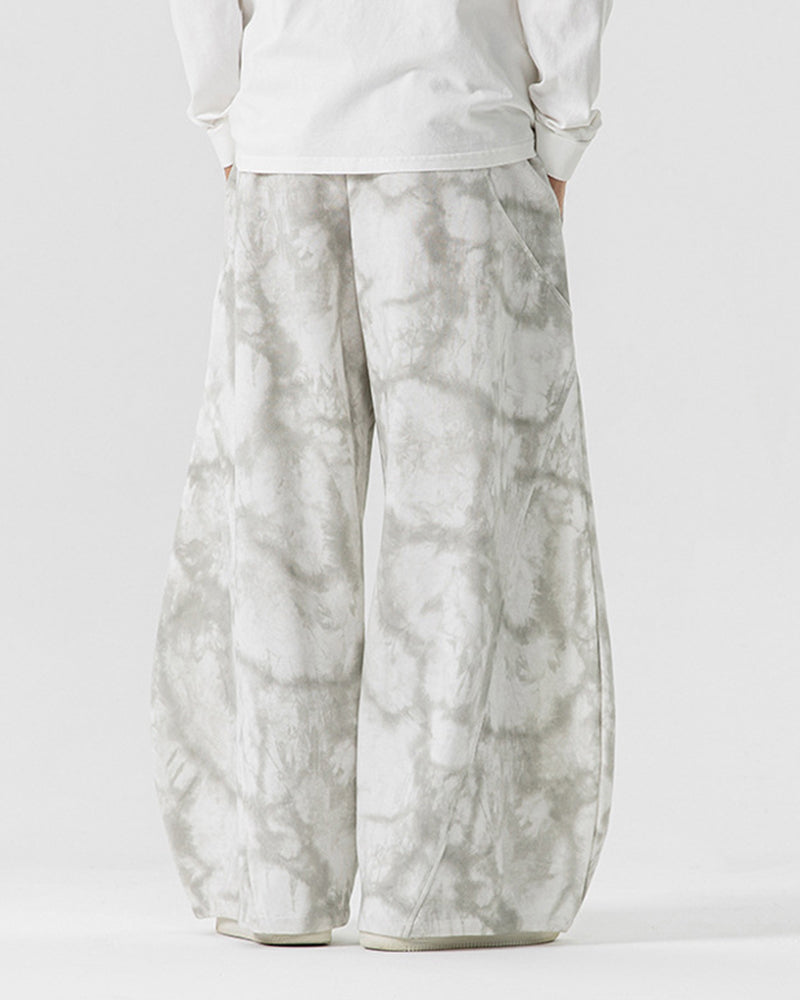 Men's Plus Size Japanese Tie-Dye Thick Rope Trousers