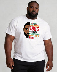 Big & Tall Men's Juneteenth Black Portrait Logo Print Crewneck Short-Sleeve T-Shirt