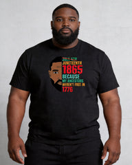 Big & Tall Men's Juneteenth Black Portrait Logo Print Crewneck Short-Sleeve T-Shirt