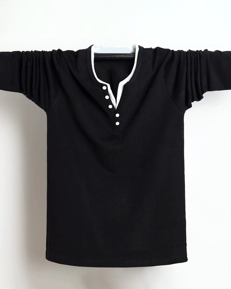 M-7XL Plus Size V-neck Plus Size Long Sleeve T-shirt Sports Sweat Absorption