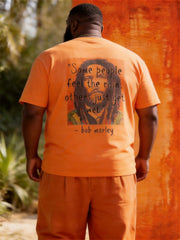 Big & Tall Men's Bob Marley Quotations Printed Crewneck Short Sleeve T-Shirt