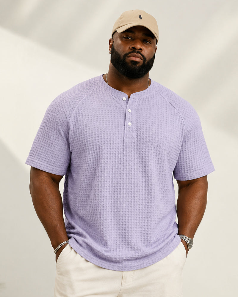 XS-6XL Large Waffle Men's Short-sleeved T-shirt
