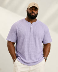 XS-6XL Large Waffle Men's Short-sleeved T-shirt