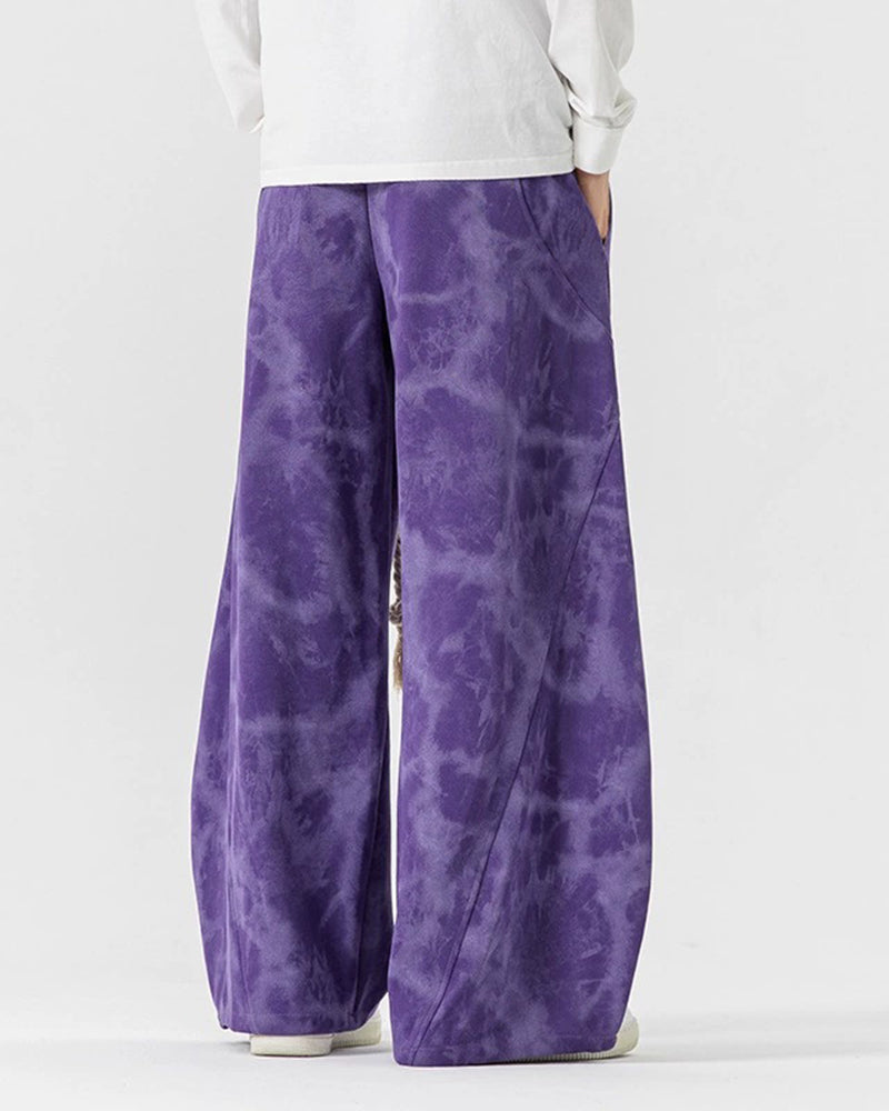 Men's Plus Size Japanese Tie-Dye Thick Rope Trousers