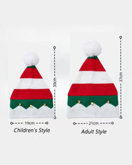 Autumn And Winter Classic Red And White Green Color Matching Elves Christmas Hat Knitted Parent Hat Gift