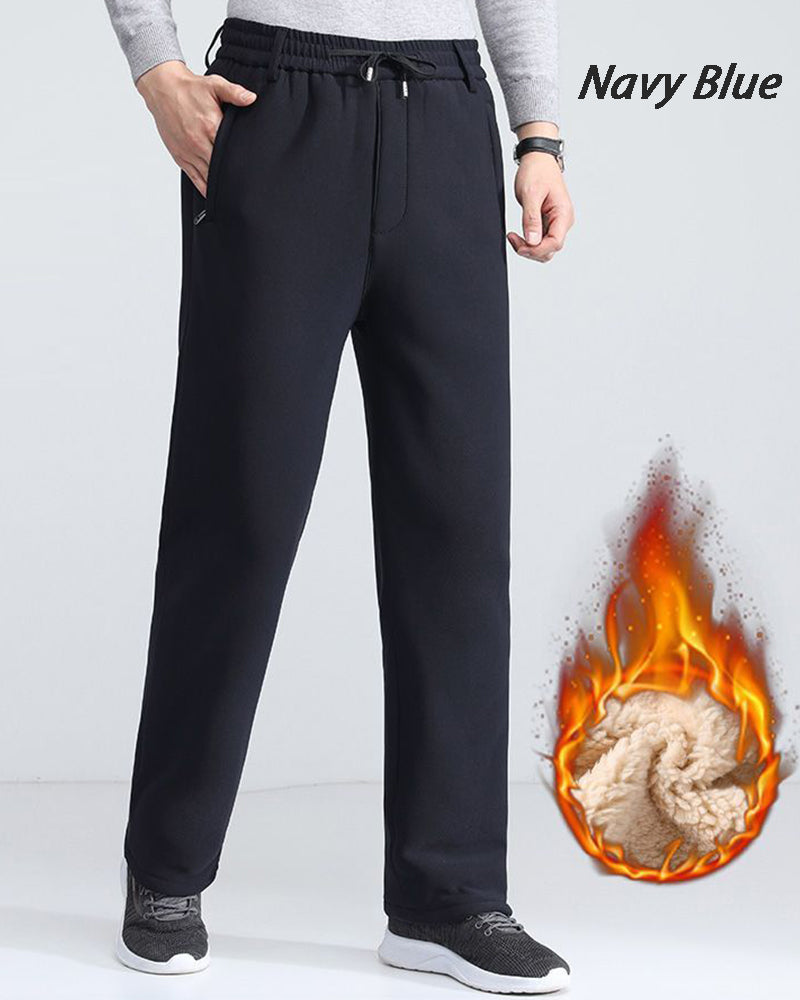 Big & Tall Men's Lambskin Elastic Waist Padded Warm Pants XL-6XL