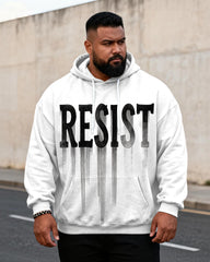 Big & Tall Men's "RESIST Declaration Of Resistance" Graffiti Print Hoodie