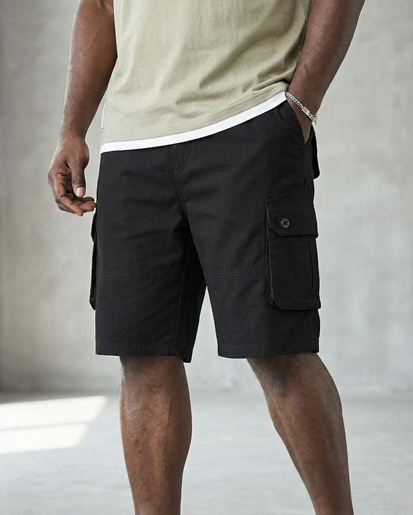 Summer Cotton Tooling Multi-pocket Five-point Pants Men's Summer Korean-style Fashionable Loose Fashionable Brand Men's Casual Pants Large Size