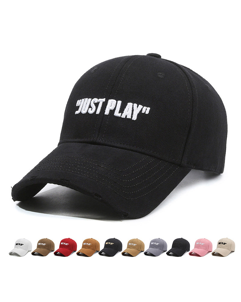 "Just Play" Stereo Letter Embroidered Baseball Cap Cap
