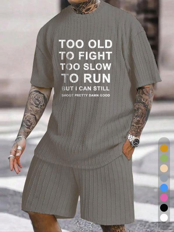 Fun Shooting Slogan Print Texture Large Size Vacation Suit