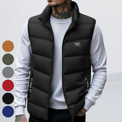 🔥Christmas 50% Off Exclusive ✨Men's Thickened Warm Sleeveless Vest - Black Full-Zip Stand Collar Ideal