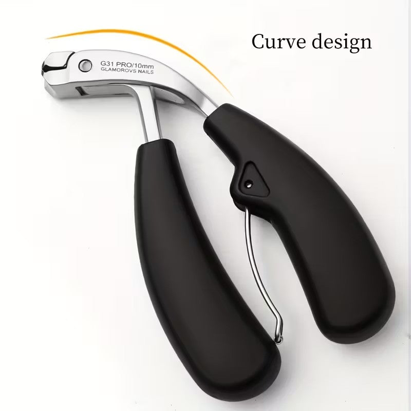 1pc G31 Premium Nail Clippers, Modern Design with Stainless Steel Blade, Concave Edge & Wide Opening for Thick Nails, Anti-Splash Long Handle, Arc Shape Cuticle Trimmer