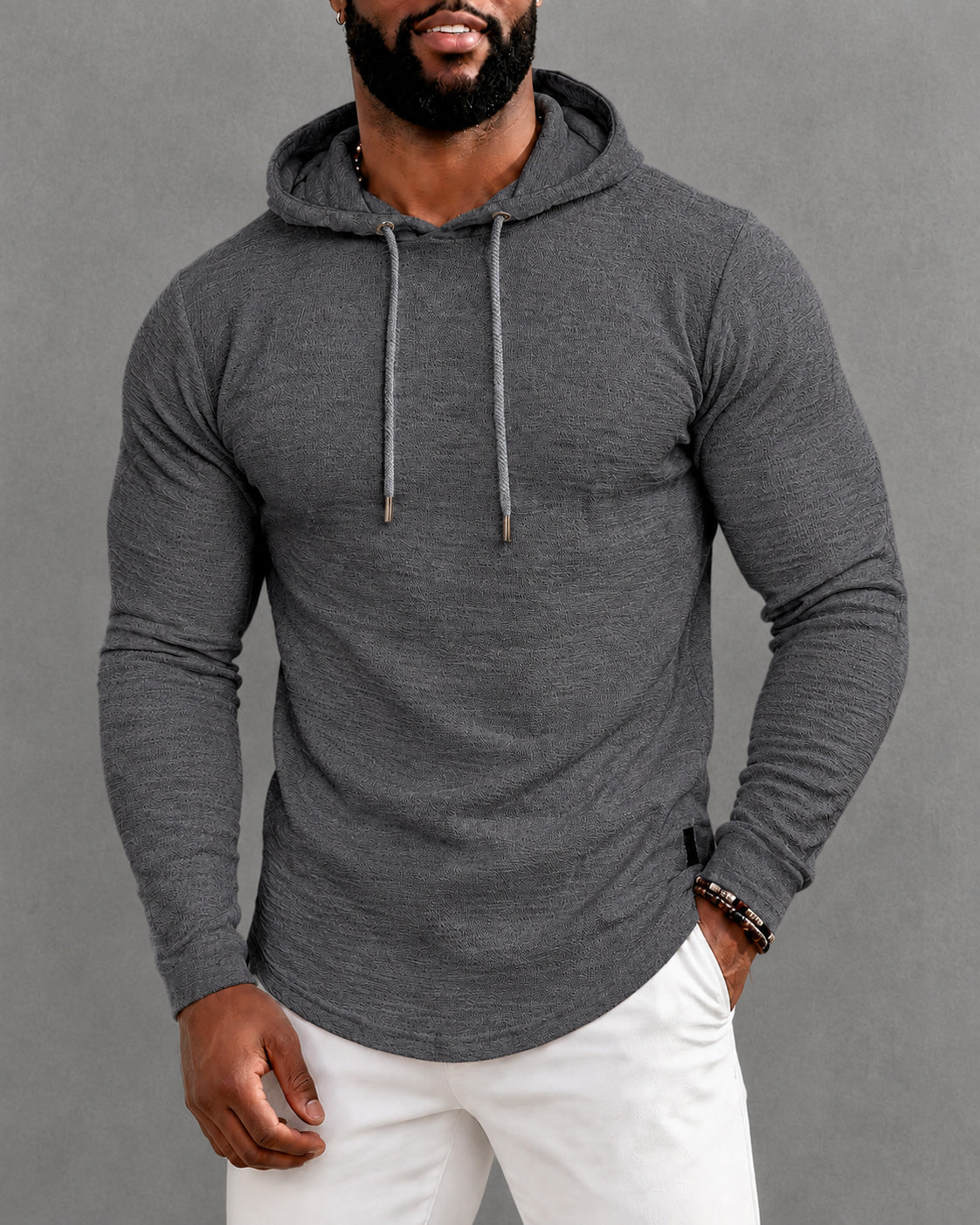 Big & Tall Men's Slim Fit Long Sleeve Hooded T Shirt