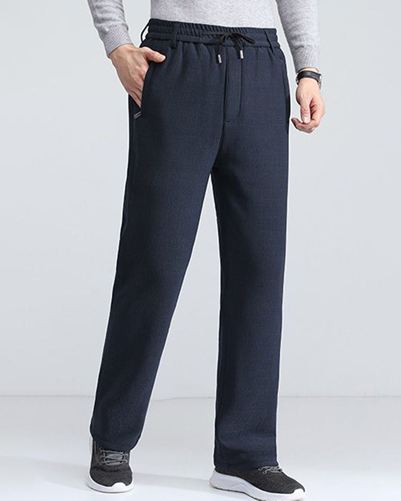 Big & Tall Men's Lambskin Elastic Waist Padded Warm Pants XL-6XL