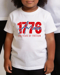 1776 America 250 Anniversary Free Theme Parent-Child Printed Round Neck Short-Sleeved T-Shirt