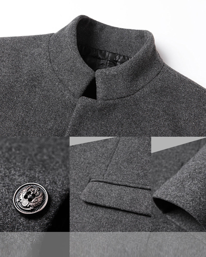 Autumn And Winter Woolen Coat Mid-length Cotton Thickened Coat M-4XL