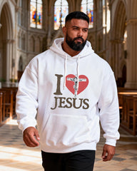 Big & Tall Men's JESUS Love Cross Print Hoodie