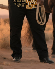 Big & Tall Men's Daily Leisure Western Style Ethnic Style Stitching-Short Sleeve Shirt And Pants Suit