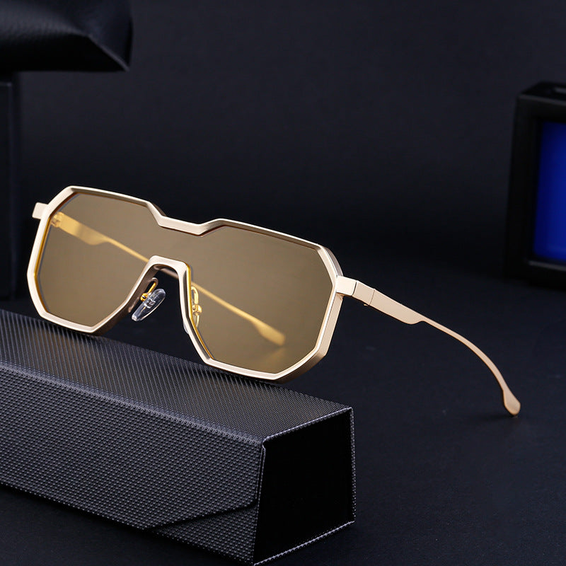 Irregular Steampunk Sunglasses Metallic Sunglasses