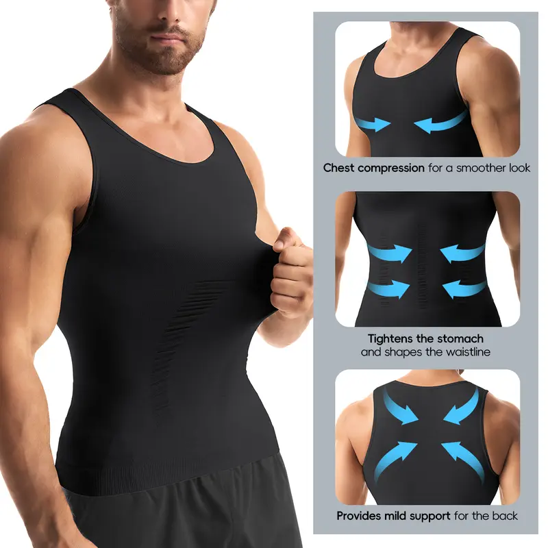 Big & Tall Men's Compression Shaper Vest Shapewear Tank Tops