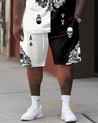 Street Casual Colored Blades A Skull Print Large Men's Suit